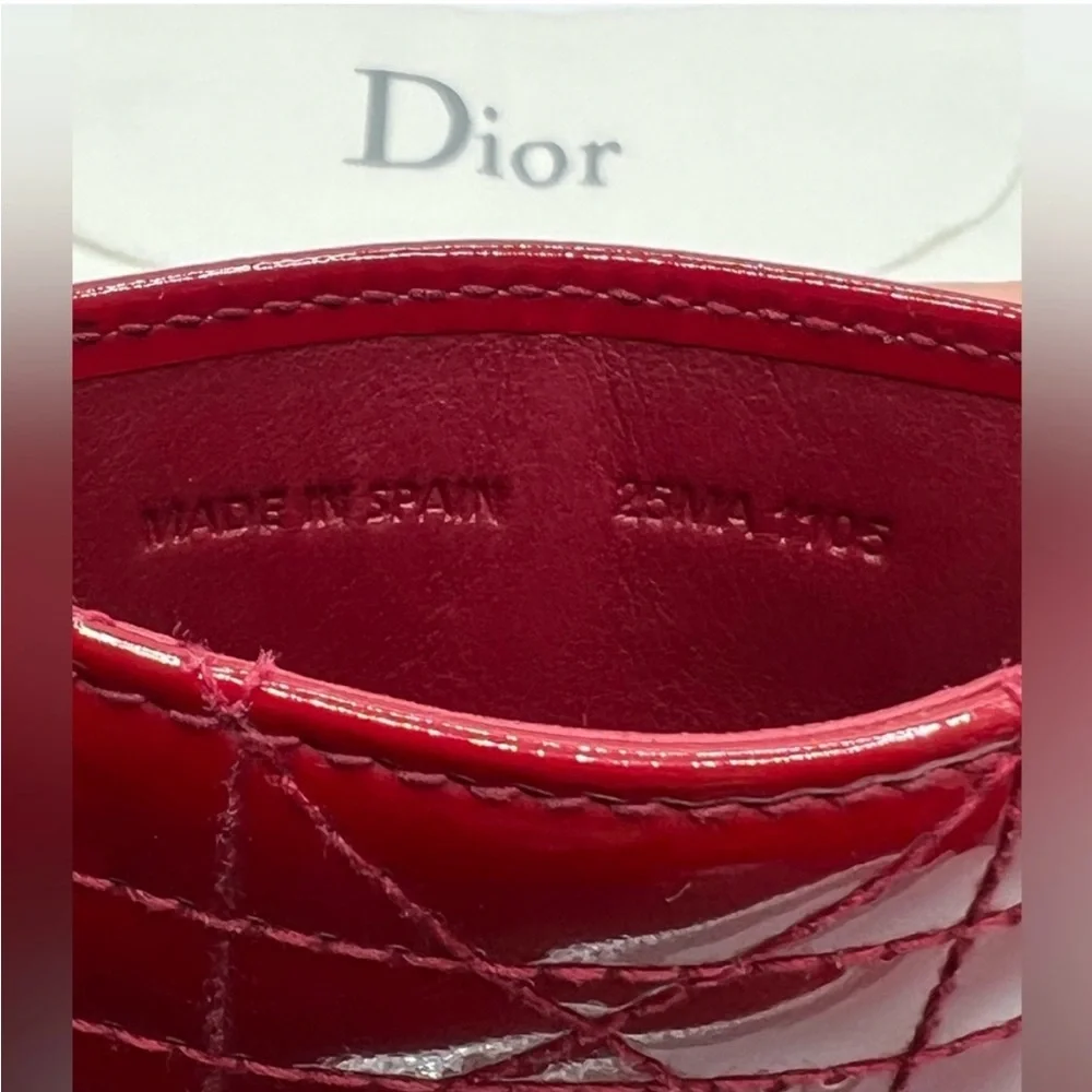 Dior Cannage Red Patent Leather Card Holder VALENTINES DAY SALE! $199 - Picture 5 of 6